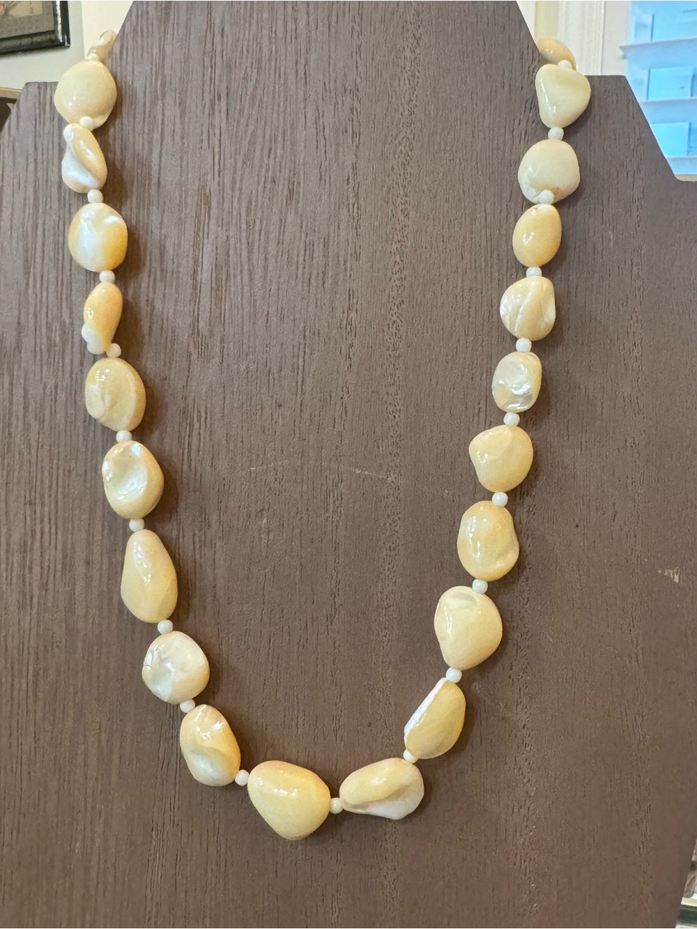 Handcrafted Cream Mother of Pearl Necklace - Women Jewelry